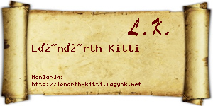 Lénárth Kitti névjegykártya