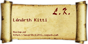 Lénárth Kitti névjegykártya